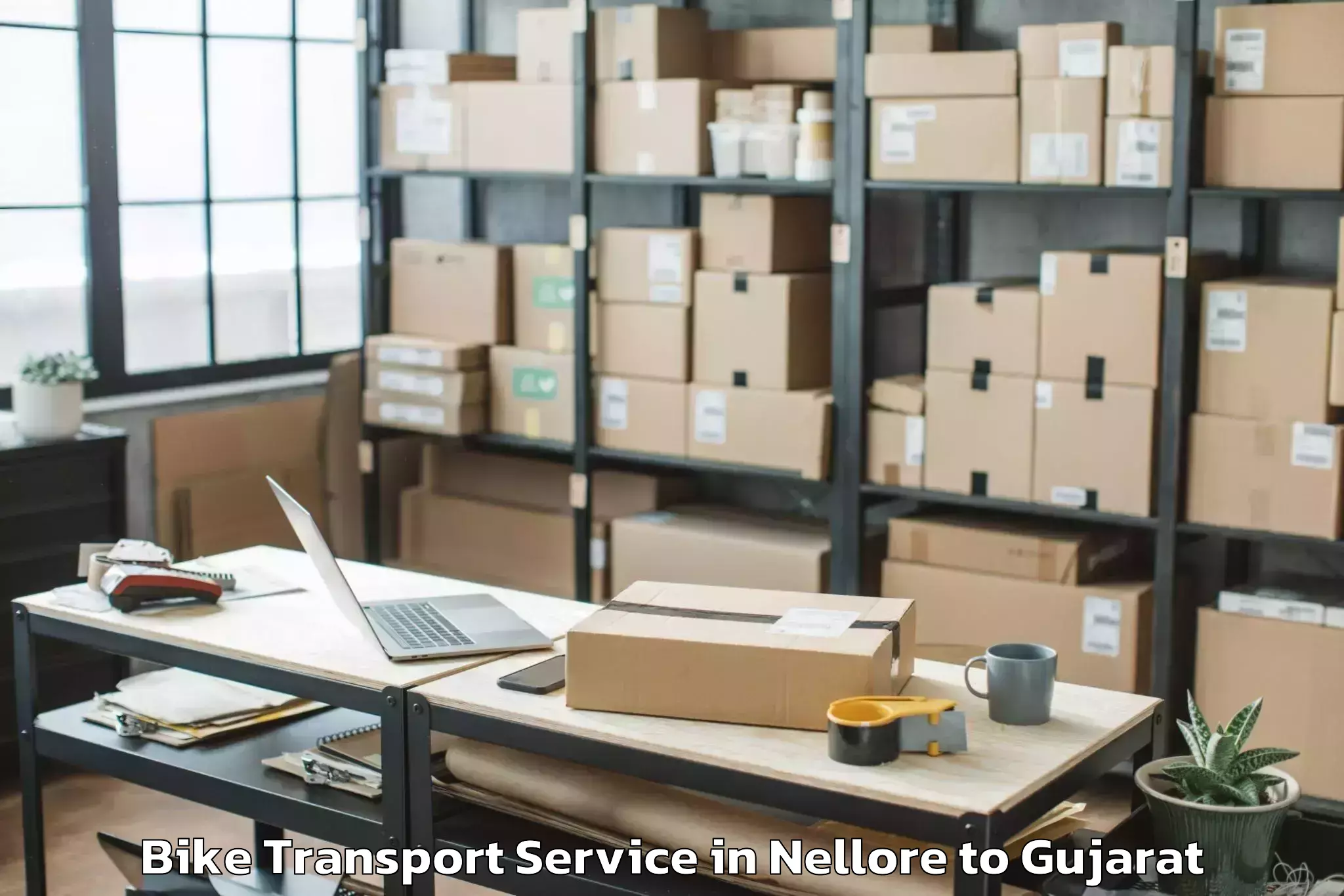 Book Nellore to Sardar Patel University Vallab Bike Transport Online